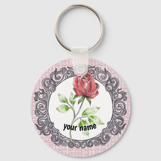 Porte-clés Rose rouge (Recto)