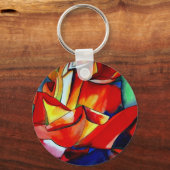 Porte-clés Rose rouge France Libre aquarelle art (Recto)