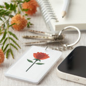 Porte-clés Rose rouge intemporelle (Devant droit)