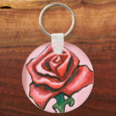 Porte-clés Rose rouge simple (Recto)