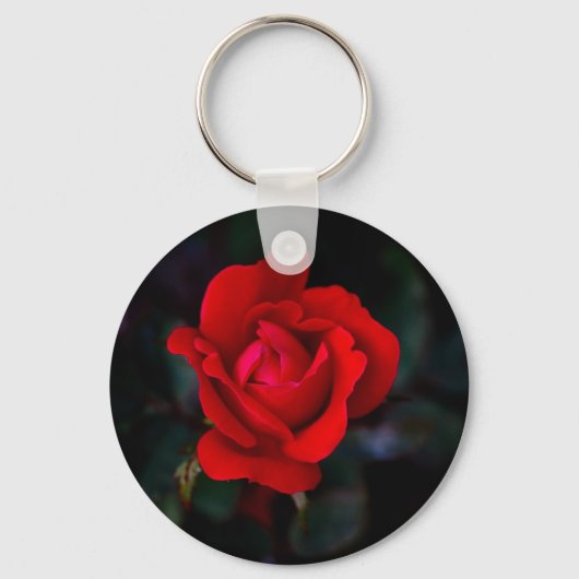 Porte-clés Rose rouge simple... (Recto)