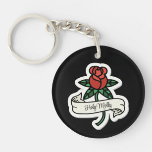 Porte-clés Rose rouge Tattoo Art Design Porte - clé acrylique