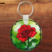 Porte-clés Rose rouge vibrant (Recto)