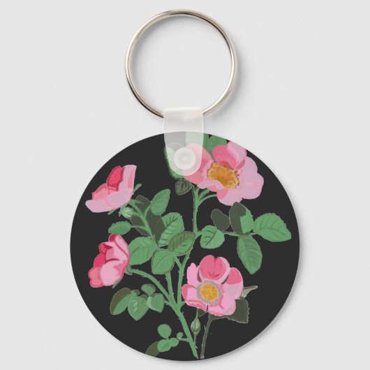Porte-clés Rose sauvage rose chintzy (Recto)