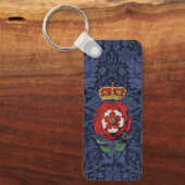Porte-clés Rose Tudor rouge et blanc (Recto)