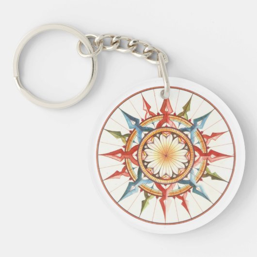 Porte-clés Rose vent (Devant)