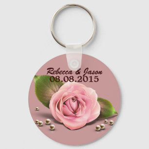 Porte-clés rose victorien poussiéreux fleur dusky rose mariag