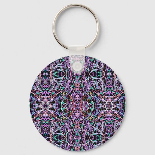 Porte-clés Rose violet géométrique (Recto)