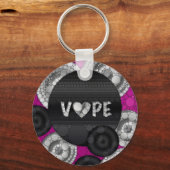 Porte-clés Rose violet noir 3D Vape Coeur (Recto)