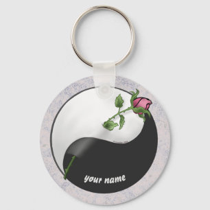 Porte-clés Rose Yin Yang porte - clés