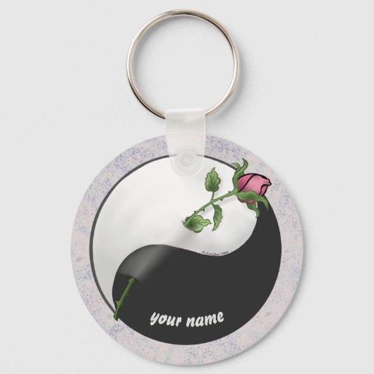 Porte-clés Rose Yin Yang porte - clés (Recto)
