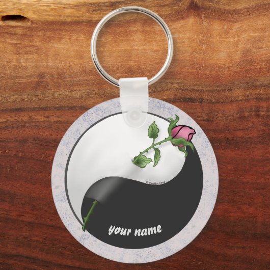Porte-clés Rose Yin Yang porte - clés (Recto)