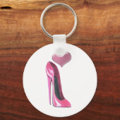 Porte-clés Rosée stiletto haute talon chaussure et coeur (Recto)
