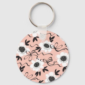 Porte-clés roses Abstraits, couleurs pâles, motif vintage.