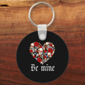 Porte-clés Roses And Skulls Heart Gothic Style Valentine Be M (Recto)