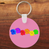 Porte-clés Roses arc-en-ciel (Recto)