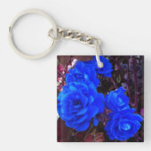 Porte-clés Roses bleu électrique (Devant)