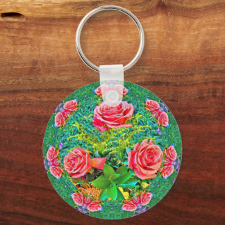 Porte-clés Roses d'aquarelle rose
