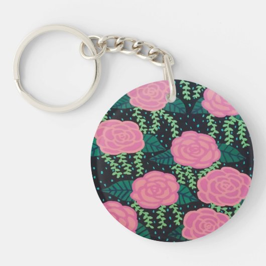 Porte-clés Roses de choux roses (Devant)