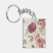 Porte-clés Roses de Français de rose en pastel (Devant gauche)