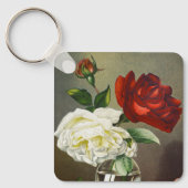 Porte-clés Roses de jardin anciennes dans un vase en verre (Recto)