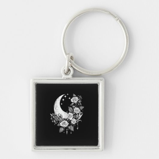 Porte-clés Roses de lune - Goth romantique - Whimsigoth Witch (Devant)