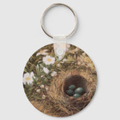 Porte-clés Roses de nids d'oiseaux et de chiens par John Will (Recto)