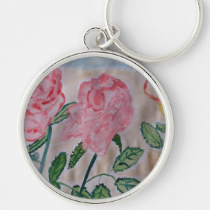 Porte-clés Roses d'été Abstraits Premium