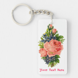 Porte-clés Roses et Violettes Personnalisé