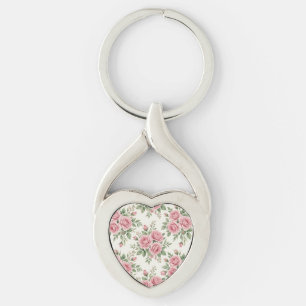 Porte-clés Roses Florales Aquarelle Rose Vintage Sans Couture