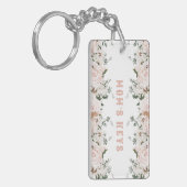 Porte-clés Roses floraux roses douces, personnalisés (Devant gauche)