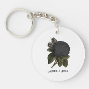 Porte-clés Roses noires gothiques vintage