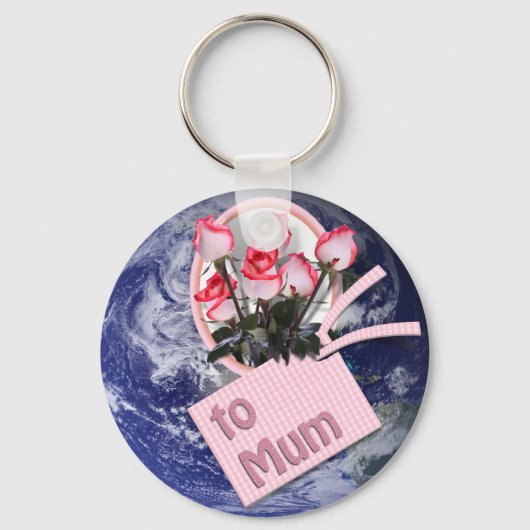 Porte-clés Roses pour maman pour la fête des mères (Recto)