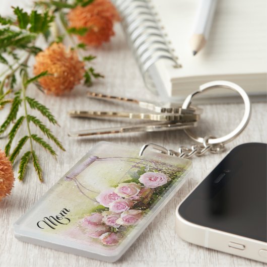 Porte-clés Roses roses (Devant droit)