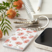Porte-clés Roses roses et feuilles (Devant droit)