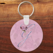Porte-clés Roses roses rose Monogramme G (Recto)