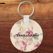 Porte-clés Roses roses roses Extraordinaires avec votre nom (Recto)