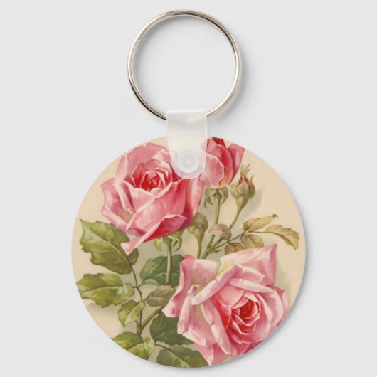 Porte-clés Roses roses vintages (Recto)
