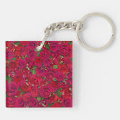 Porte-clés Roses rouges de la Saint-Valentin avec message per (Dos)