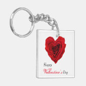 Porte-clés Roses rouges en forme de coeur Saint Valentin (Devant gauche)