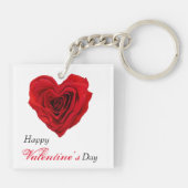 Porte-clés Roses rouges en forme de coeur Saint Valentin (Dos)