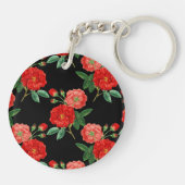Porte-clés Roses rouges, fond noir, (Dos)