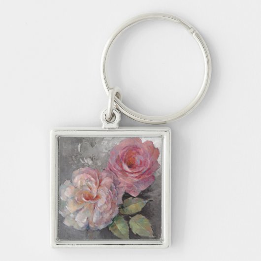 Porte-clés Roses sur le gris (Devant)
