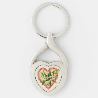Porte-clés Roses vintages et Monogramme sur mesure Lily-of-th