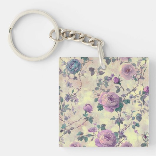 Porte-clés Roses Violettes (Devant)