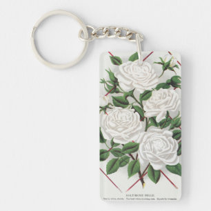 Porte-clés Rosier grimpant blanc victorien antique de jardin