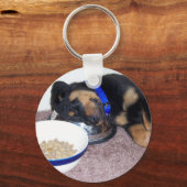 Porte-clés rottweiler à tête blanche. (Recto)