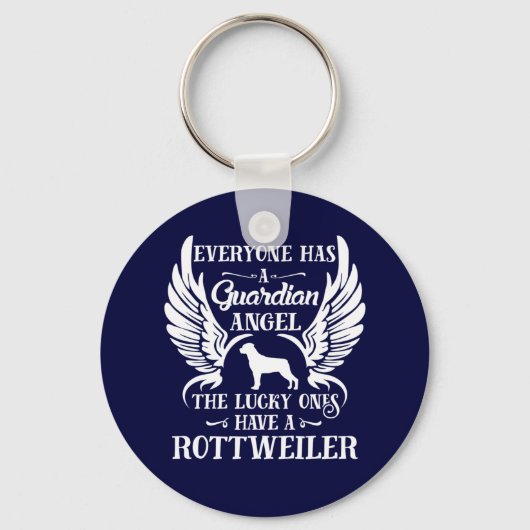 Porte-clés Rottweiler chien chien gardien ange (Recto)