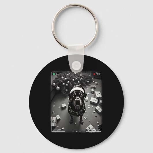 Porte-clés Rottweiler de Noël pris en caméra  (Recto)