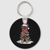 Porte-clés Rottweiler Dog Santa Hat Christmas Tree Light Xmas (Recto)